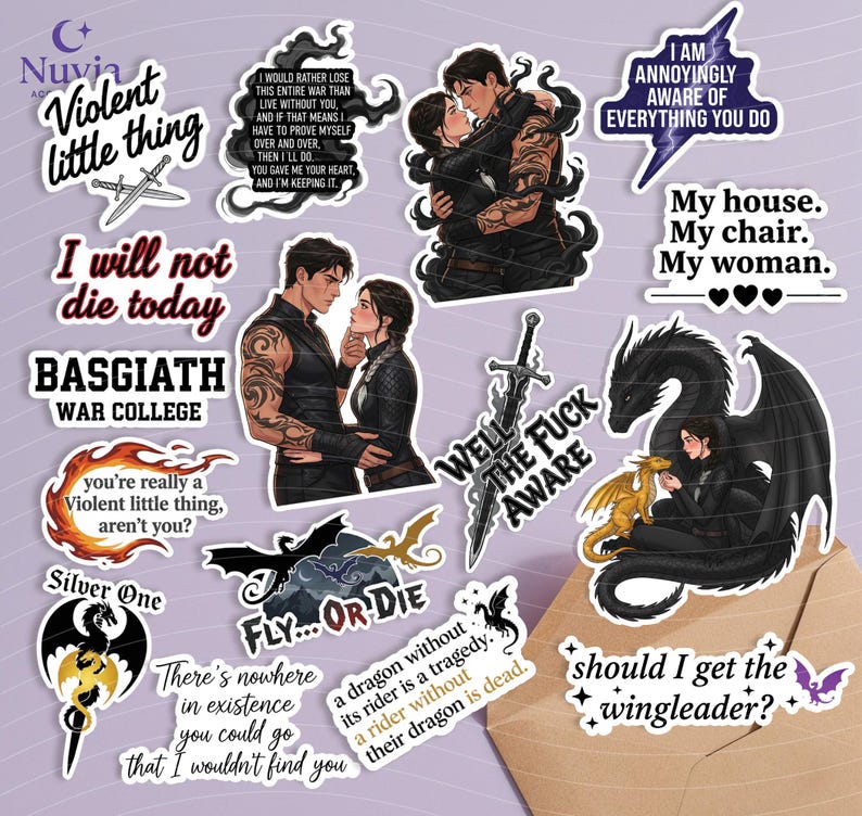 Dragon Riders Academy Sticker Pack – Set of 16 Vinyl Stickers | Laminated Waterproof Stickers image 1