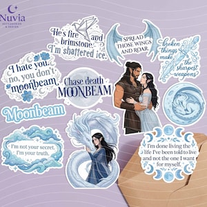 Fantasy Romance Book Sticker | Book Club Gift | When the Moon Hatched Inspired Sticker Pack – Set of 11 Vinyl Stickers