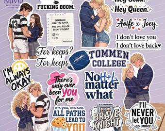 Sport Romance, Boys of Tommen Inspired – Set of 18 Vinyl Stickers | Laminated Waterproof Stickers | Bookish Decor.
