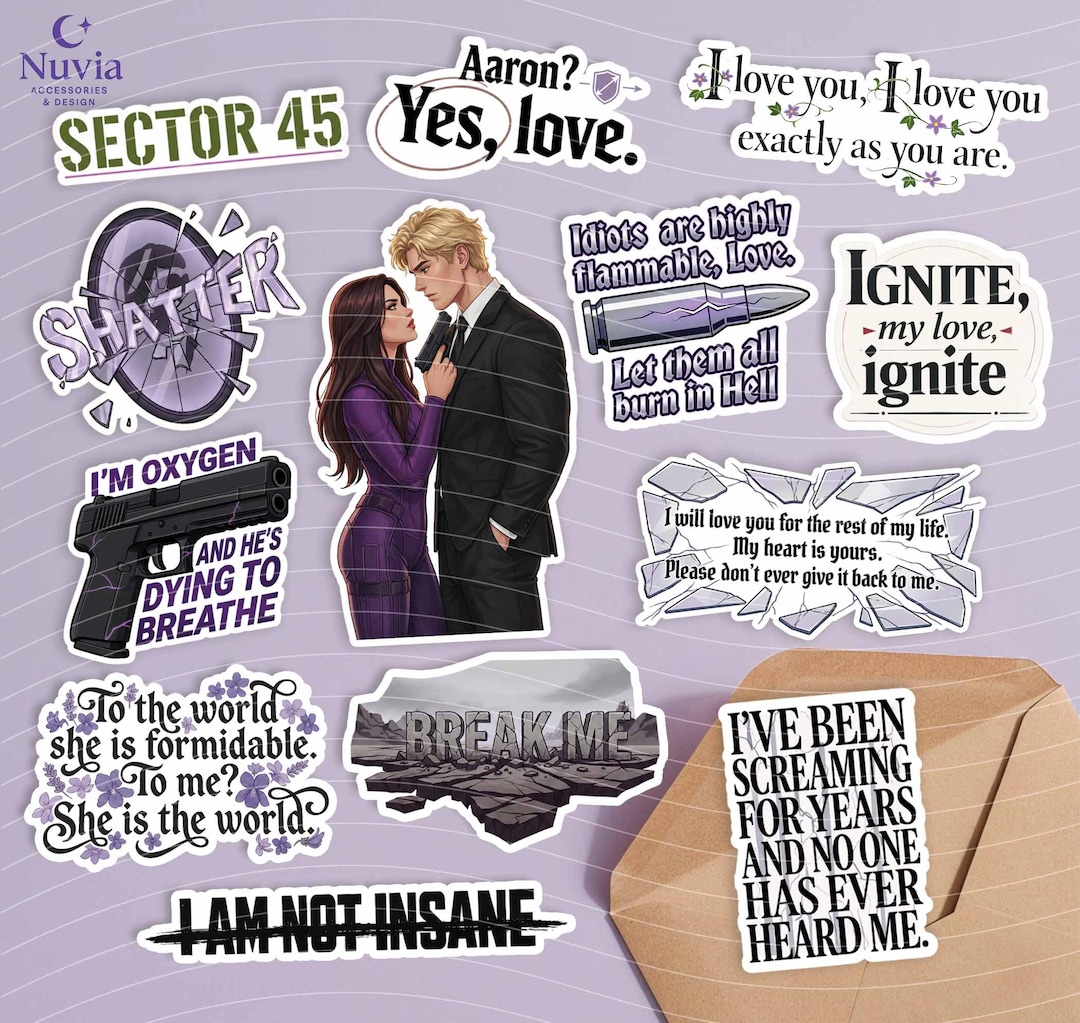 Empty Me Sticker Shatter Me Inspired Sticker Pack – Set of 13 Vinyl Stickers | Laminated ...