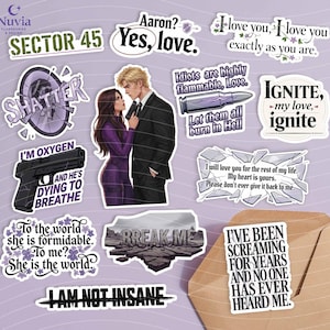 Shatter Me inspired Sticker Pack – Set of 13 Vinyl Stickers | Laminated Waterproof Stickers