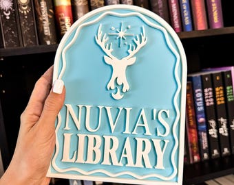 Personalized Library Sign | Book Nook Decor | Custom Bookshelf Sign | Book Lover Gift | Bookish Decor