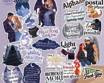 Fantasy Sticker Pack – Vinyl Stickers | Laminated Waterproof Stickers | Fantasy Romance Bookish Stickers.