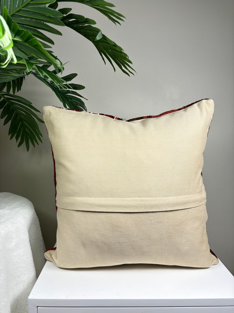 Vintage Decorative Throw Pillow, Bohemian Kilim Pillow, Handwoven