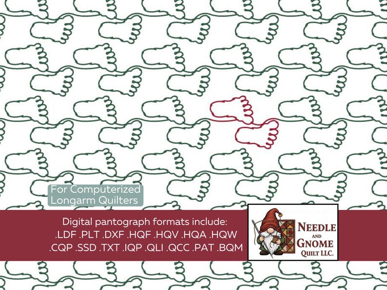 Big Foot - Digital Longarm Quilting Design for Edge to Edge Pantograph ...