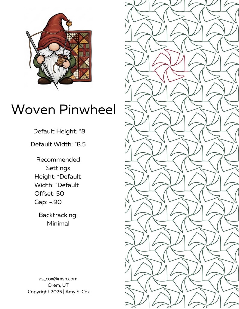 Woven Pinwheel - Digital Longarm Quilting Design for Edge to Edge ...