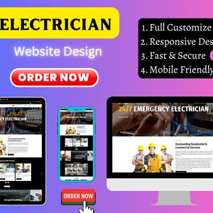 Site web d'électricien à haute conversion | Site web wordpress pour électricien | Conception de site Web personnalisé pour électricien | Site Web professionnel| Wordpress