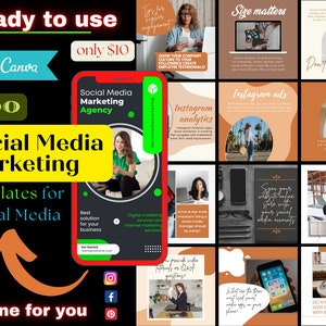 300+ Social Media Marketing Instagram Templates | Marketing Templates | Instagram Engagement | Canva Editable Marketing Agencies, Digital