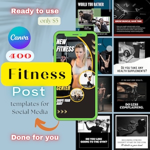 400+ Fitness Instagram Post Templates | Fitness Templates | Canva Template | Personal Trainer | Fitness Coach | Health & Fitness | IG Posts