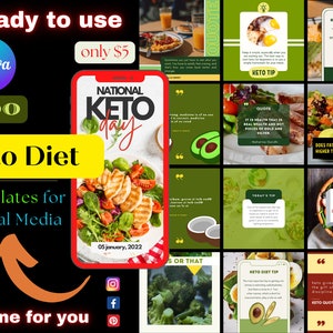 200 Keto Diet Templates| Keto Diet Infographics| Nutrition Infographics| Ketogenic Diet| Keto Diet Plan| Keto Posts| Weightloss Instagram