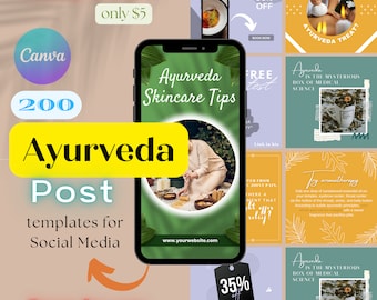 200 Ayurveda Templates for Social Media, Ayurveda Templates Instagram, Ayurveda Templates Social Media, Ayurveda Posts Instagram, IG posts