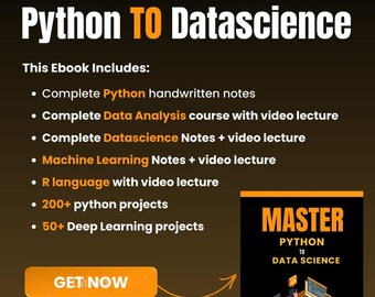 Python course| python notebook| python handwritten notebook| Data analysis course| 200 Python project| 50+ deep learning project| ML project