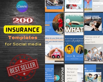 200+ Life Insurance Templates | Insurance Agent Instagram Posts | Life Insurance CANVA Templates Editable | Instagram Post Template Business