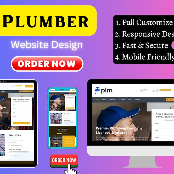 Plumbing website Design| plumber website| construction website| wordpress website| website design| Business website| Plumber custom website