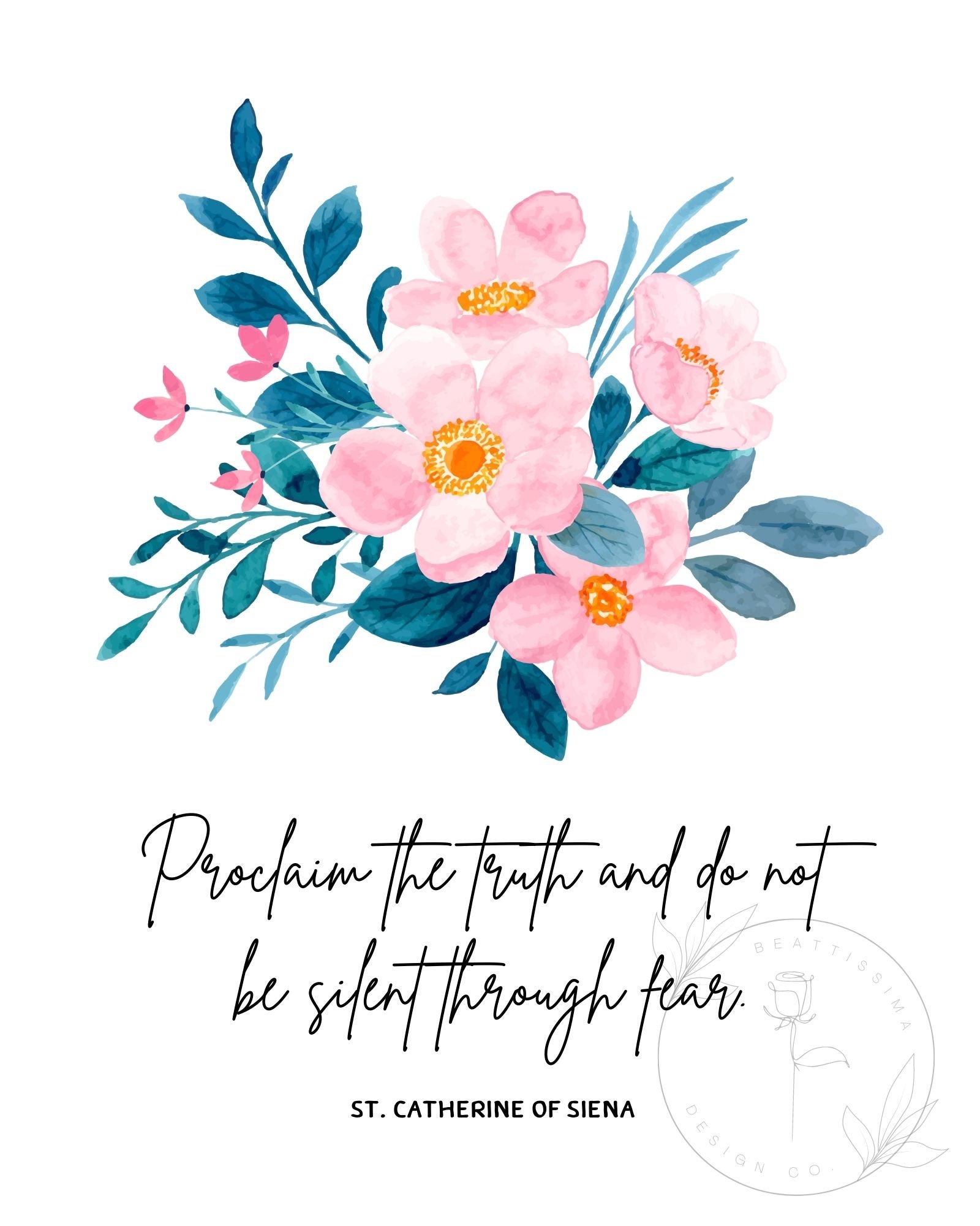 PRINTABLE Catherine of Siena Quote Proclaim the Truth Quote Printable ...