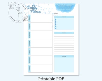 Planejador semanal digital para Goodnotes, planejador semanal imprimível para iPad, 8,5 x 11, planejador de citações inspiradoras, citação de São Francisco de Assis