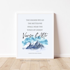印刷可能 Pier Giorgio Frassati Verso l'Alto Quote Catholic Art Digital Download Saint Quote 確認ギフト インスタントダウンロード