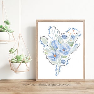Art mural imprimable Ave Maria, Je vous salue Marie, prière catholique latine, téléchargement immédiat, imprimé floral, cadeau catholique pour elle, cadeau catholique pour maman,