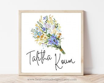 Impressão de Talitha Koum, menina surge versículo da Bíblia impressão digital download, arte de parede católica para impressão, decoração de casa, presente católico para ela
