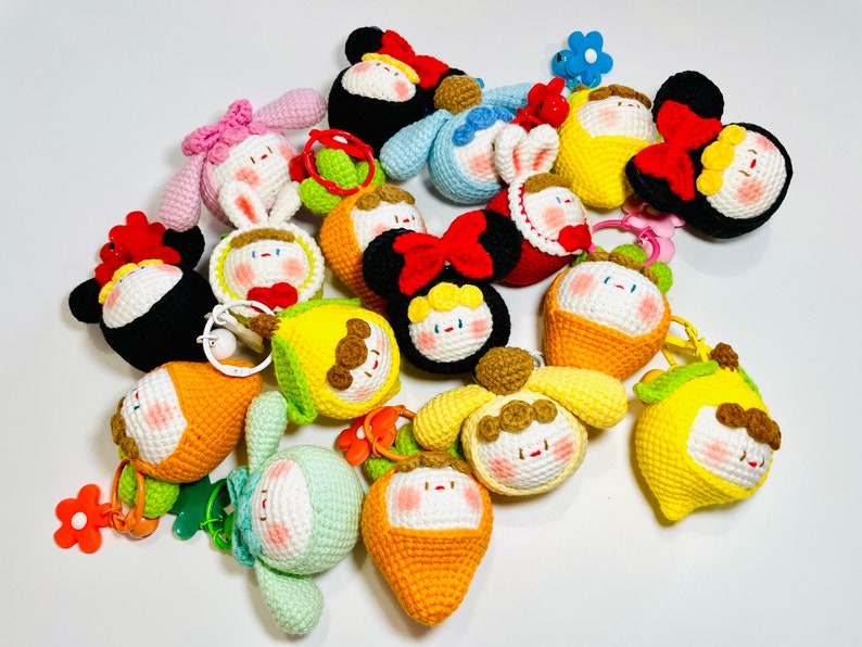 Handmade Crochet Keychain Amigurumi Bag Charm School Bag Etsy