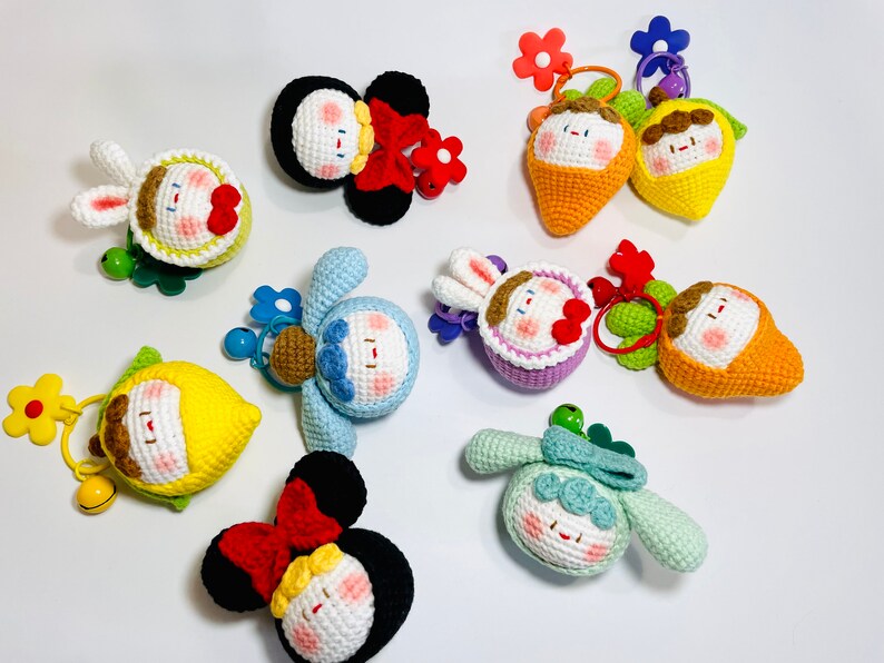 Handmade Crochet Keychain Amigurumi Bag Charm School Bag Etsy