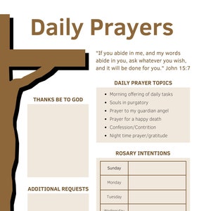 Catholic Prayer List - Daily Prayer Log for Catholics