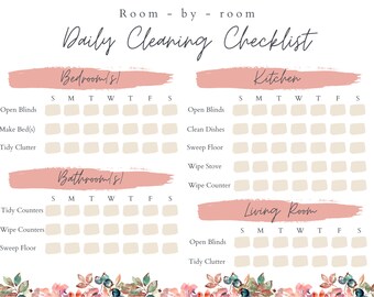 Weekly/daily Cleaning Checklist - Etsy