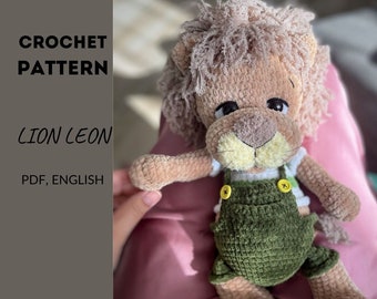 Crochet pattern of the LION LEON/Crochet Pattern in English, Leon Pattern, tutorial in English, PDF Download