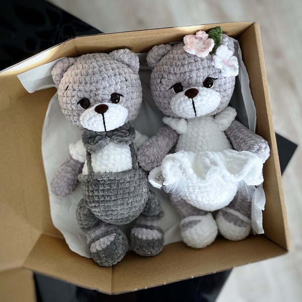 Wedding bears, crochet wedding couple | wedding gift, teddy bears,  marriage bride groom, custom personalized gifts