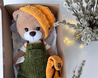 Big Teddy Bear, Sweet Teddy Bear pour bébé, Cadeau personnalisé personnalisé, Peluche pour nouveau-né, Mignon cadeau de bienvenue pour bébé pour les nouveaux