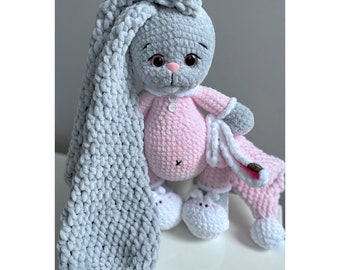 Lapin en peluche, peluche pour nouveau-né, joli cadeau de bienvenue pour bébé, lapin personnalisé, lapin doux pour fille, cadeau de petite fille, décoration de chambre de bébé fille