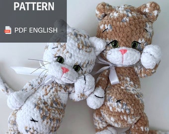 Crochet pattern plush kitten PDF/Crochet Pattern in English, cat Pattern, tutorial in English, PDF Download