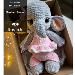 Crochet pattern of the elephant PDF/Crochet Pattern in English, bunny Pattern, tutorial in English, PDF Download