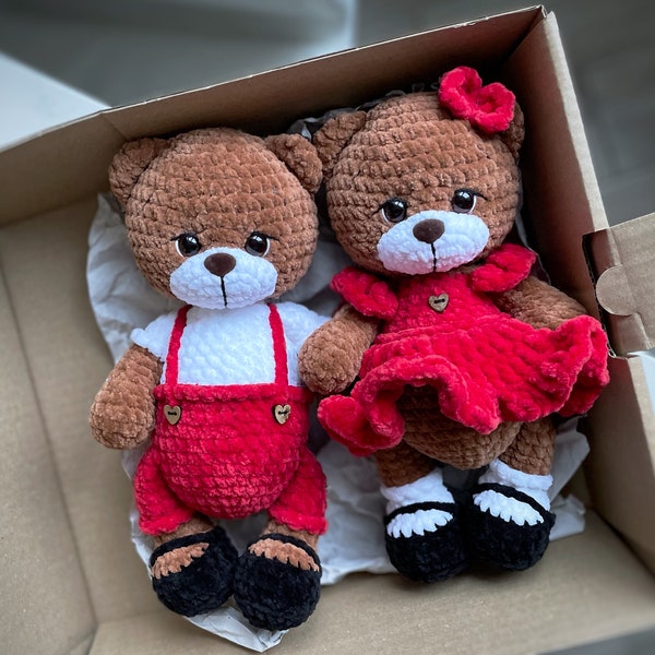 Christmas teddy bears, Cute couple teddy bears, First Christmas gift,   Stuffed teddy bears, Christmas  sweet couple bears
