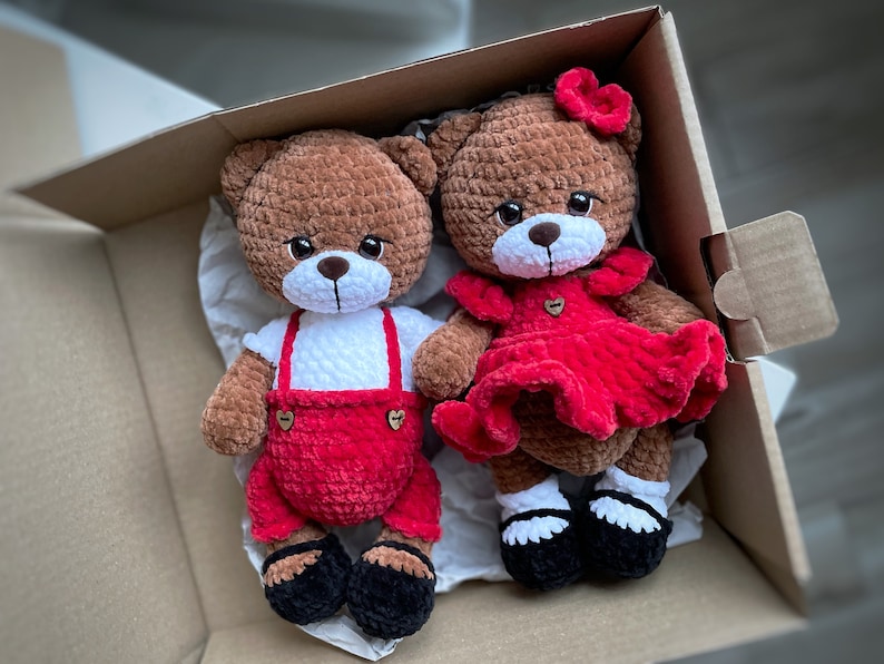 Christmas Teddy Bears Cute Couple Teddy Bears First Etsy