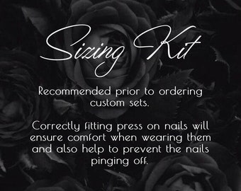 Sizing Kit - For Custom Nails - Gel Press on Nails - Free UK Delivery - Durable & Reusable - For Made to Order Sets