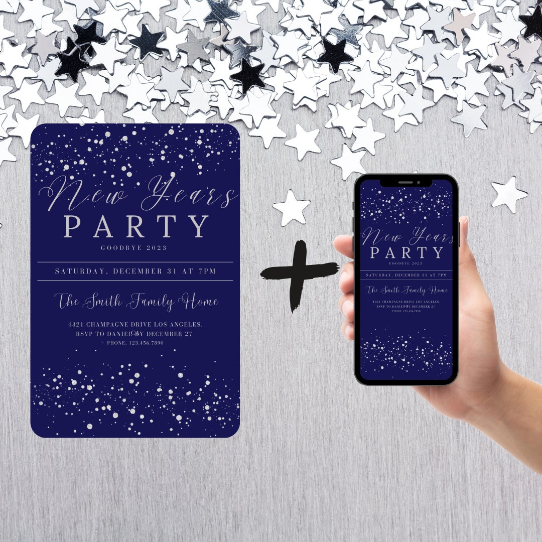 Editable New Years Party Invitations, Classy New Years Invitation With ...