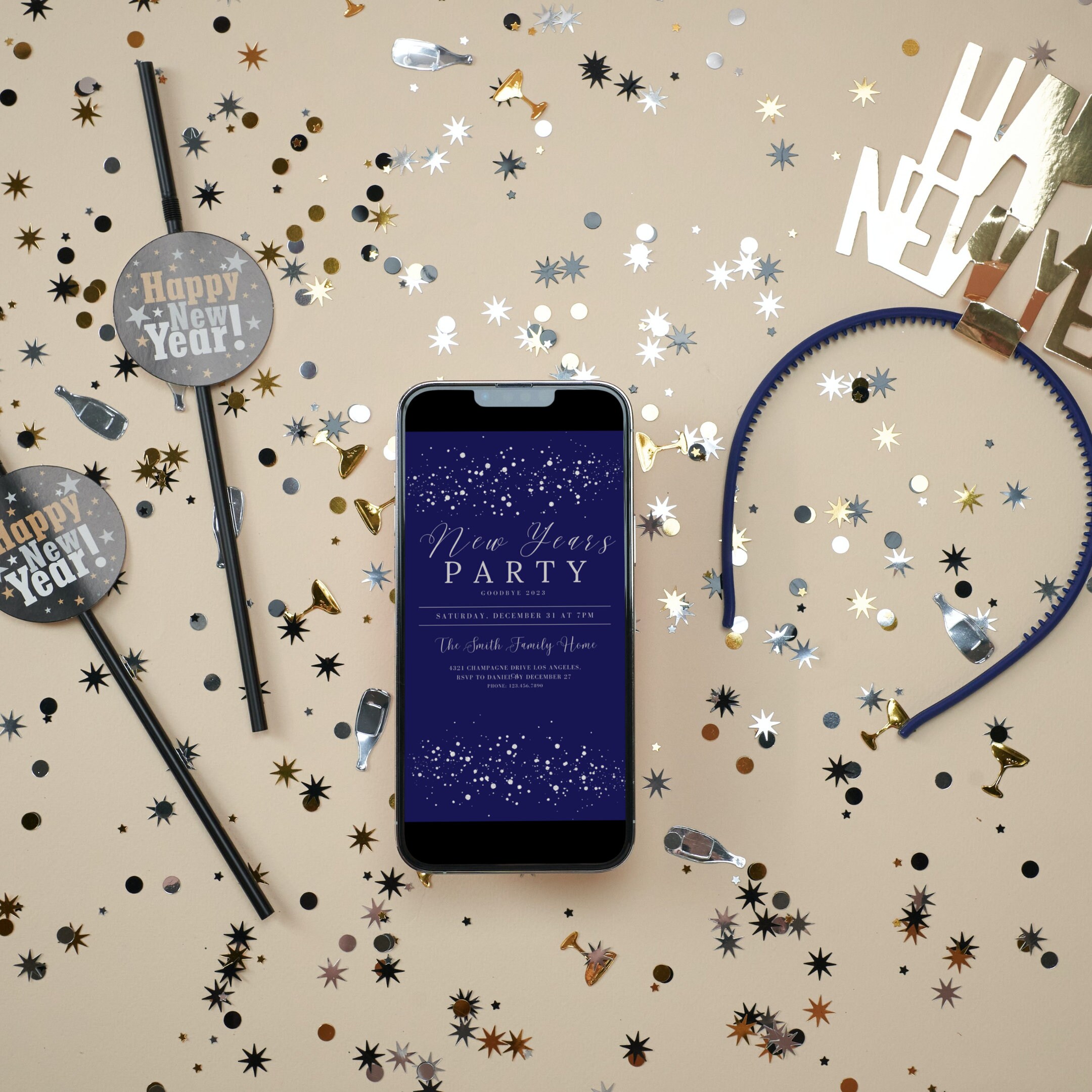 Editable New Years Party Invitations, Classy New Years Invitation With ...