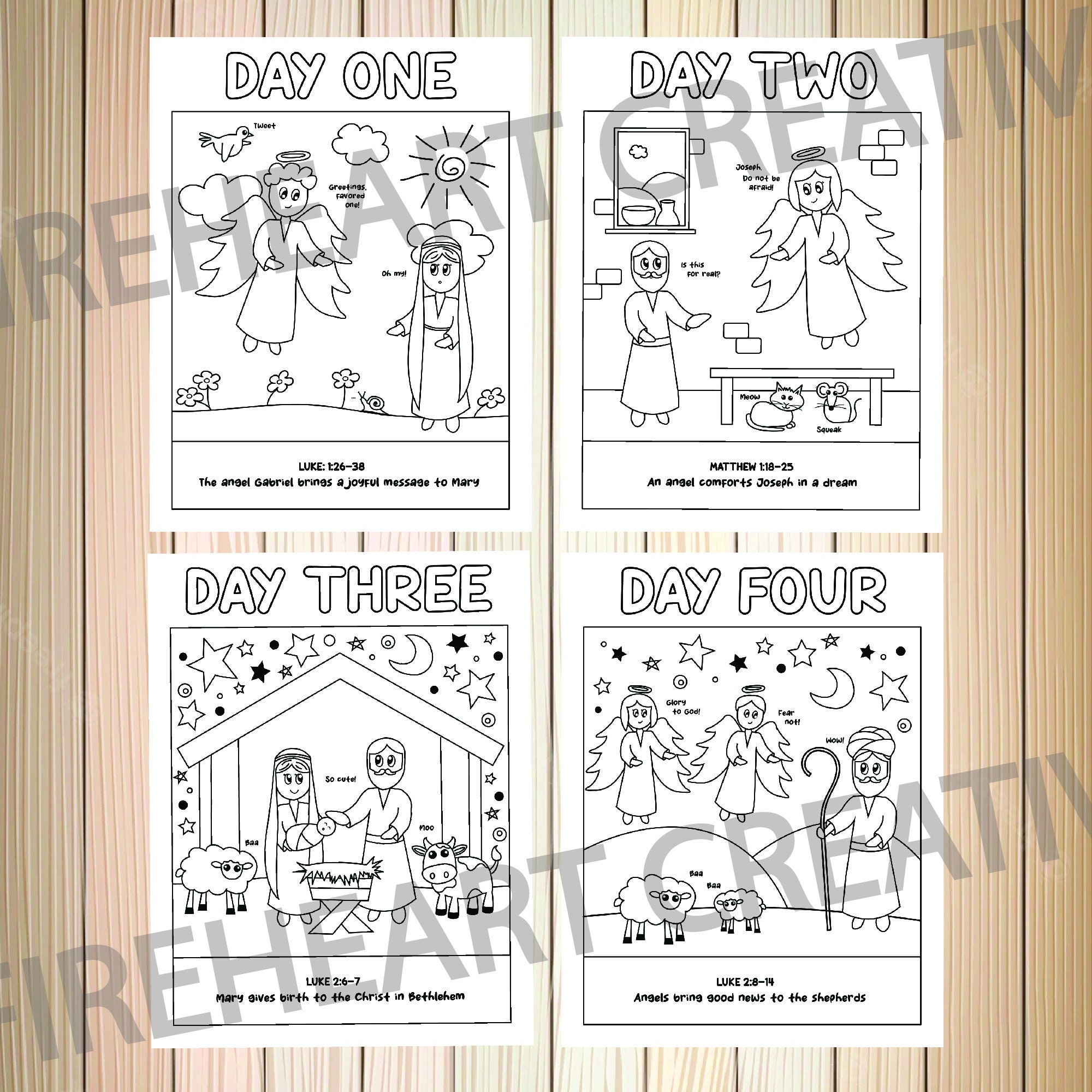 7 Printable Advent Coloring Sheets / Christmas Countdown for Kids