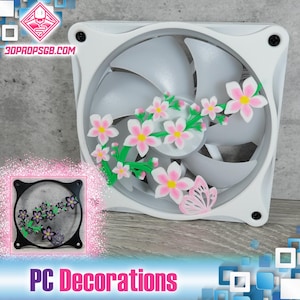 Cubierta/recubrimiento para ventilador de PC Sakura (120 mm y 140 mm)