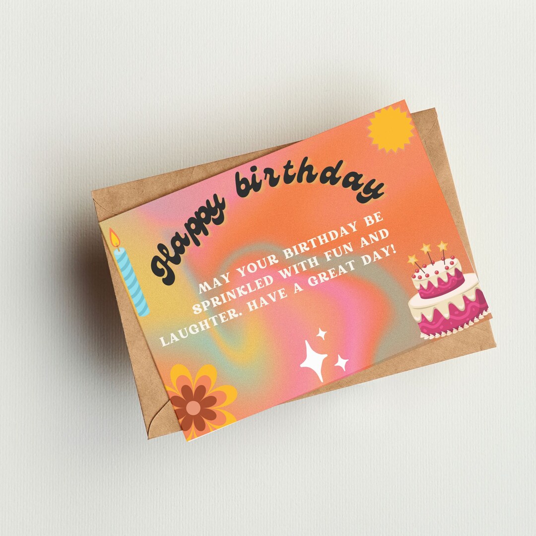 Printable Happy Birthday Card, Birthday Card, Happy Birthday Card ...