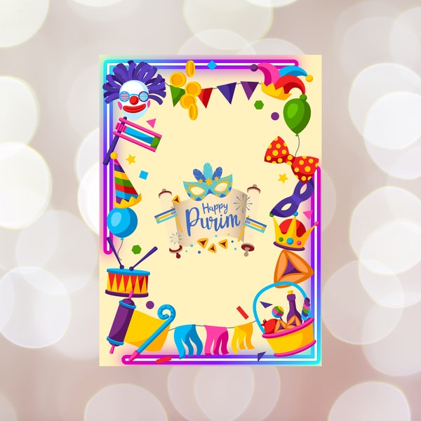 Happy Purim Printable Greeting Card