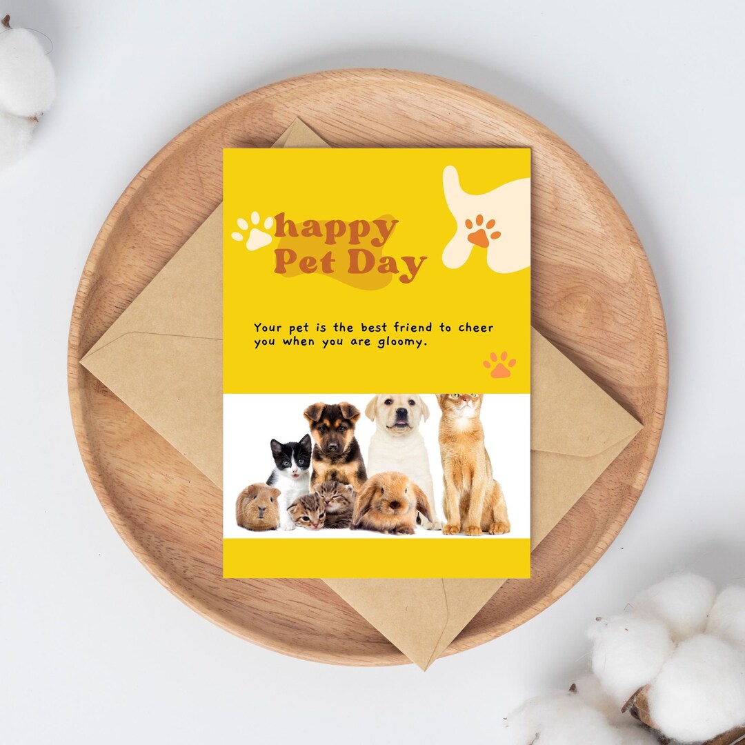 International Pet Day Printable Card Printable Card for Pets Etsy