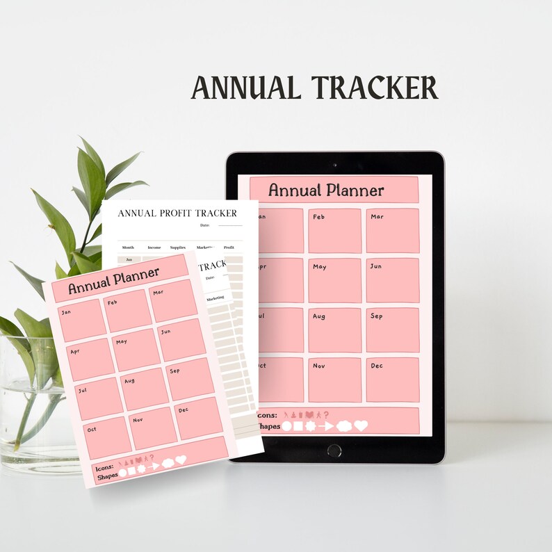 ANNUAL PROFIT TRACKER ,business Planner,printable Planner,digital ...
