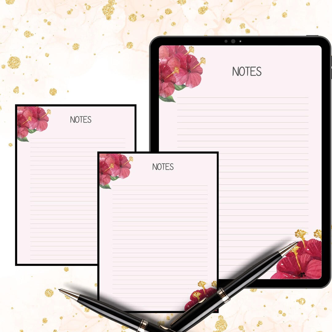 Printable papernote note pages printable lined notes note taking letter