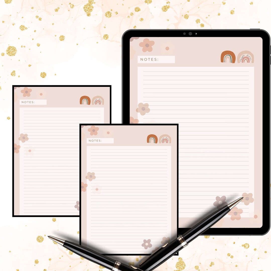 Printable papernote note pages printable lined notes note taking letter
