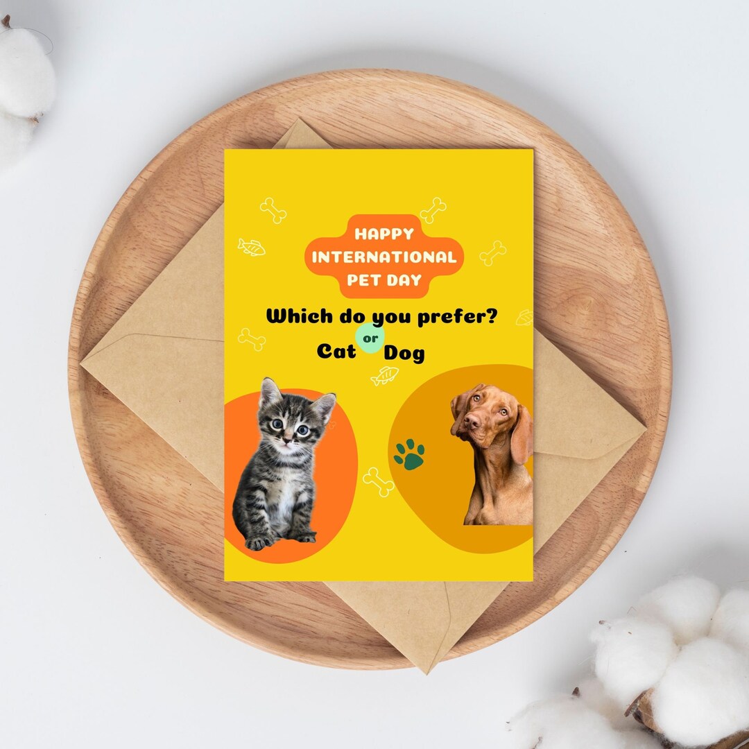 International Pet Day Printable Card, Printable Card for Pets, Pet
