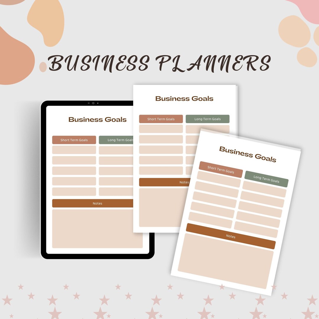 Printable Business Planner Small Business Planner Business Worksheet
