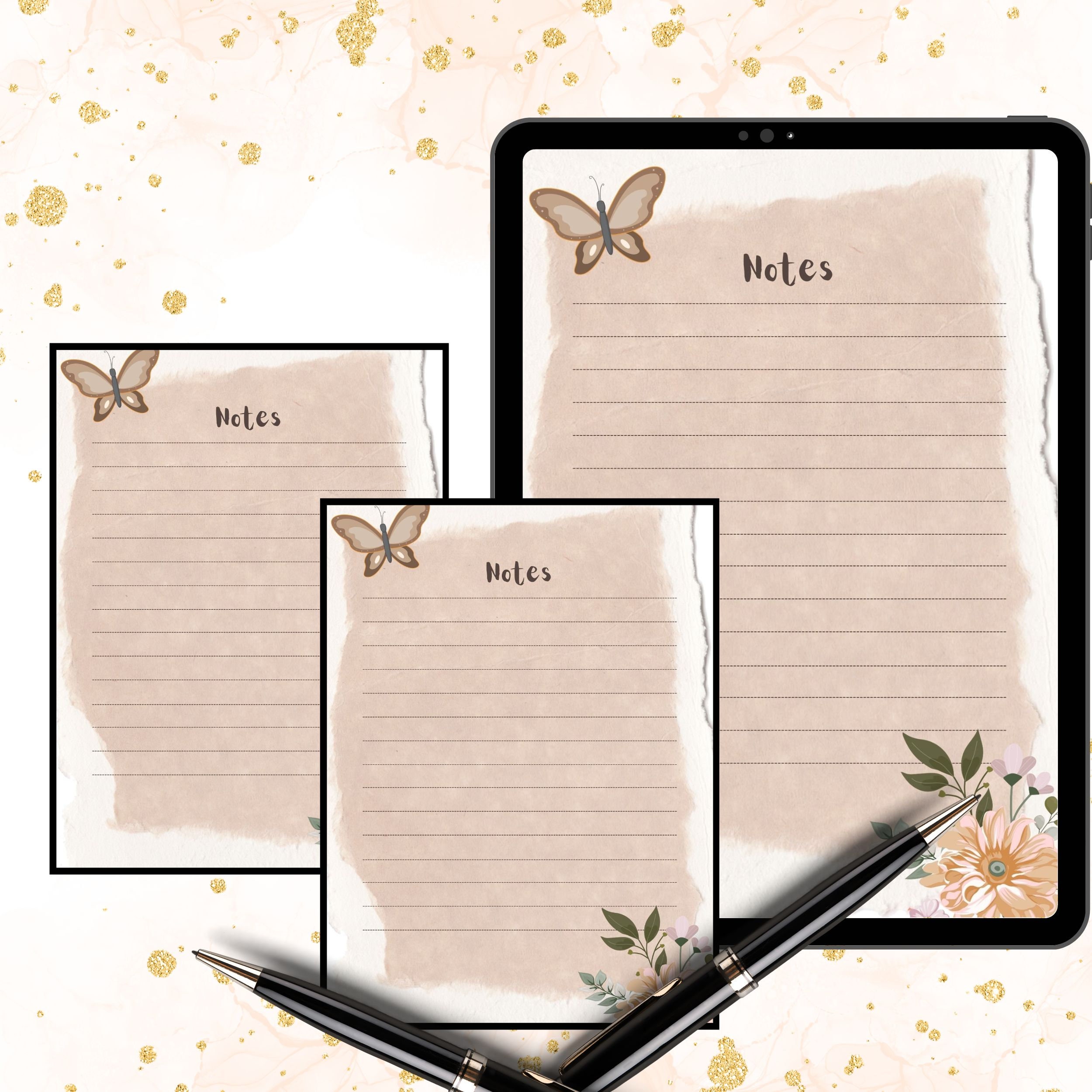 Printable Papernote | Note Pages Printable | Lined Notes | Note Taking ...