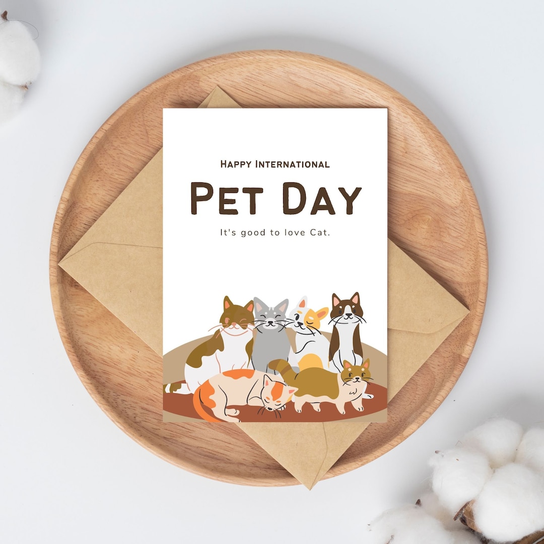 International Pet Day Printable Card, Printable Card for Pets, Pet